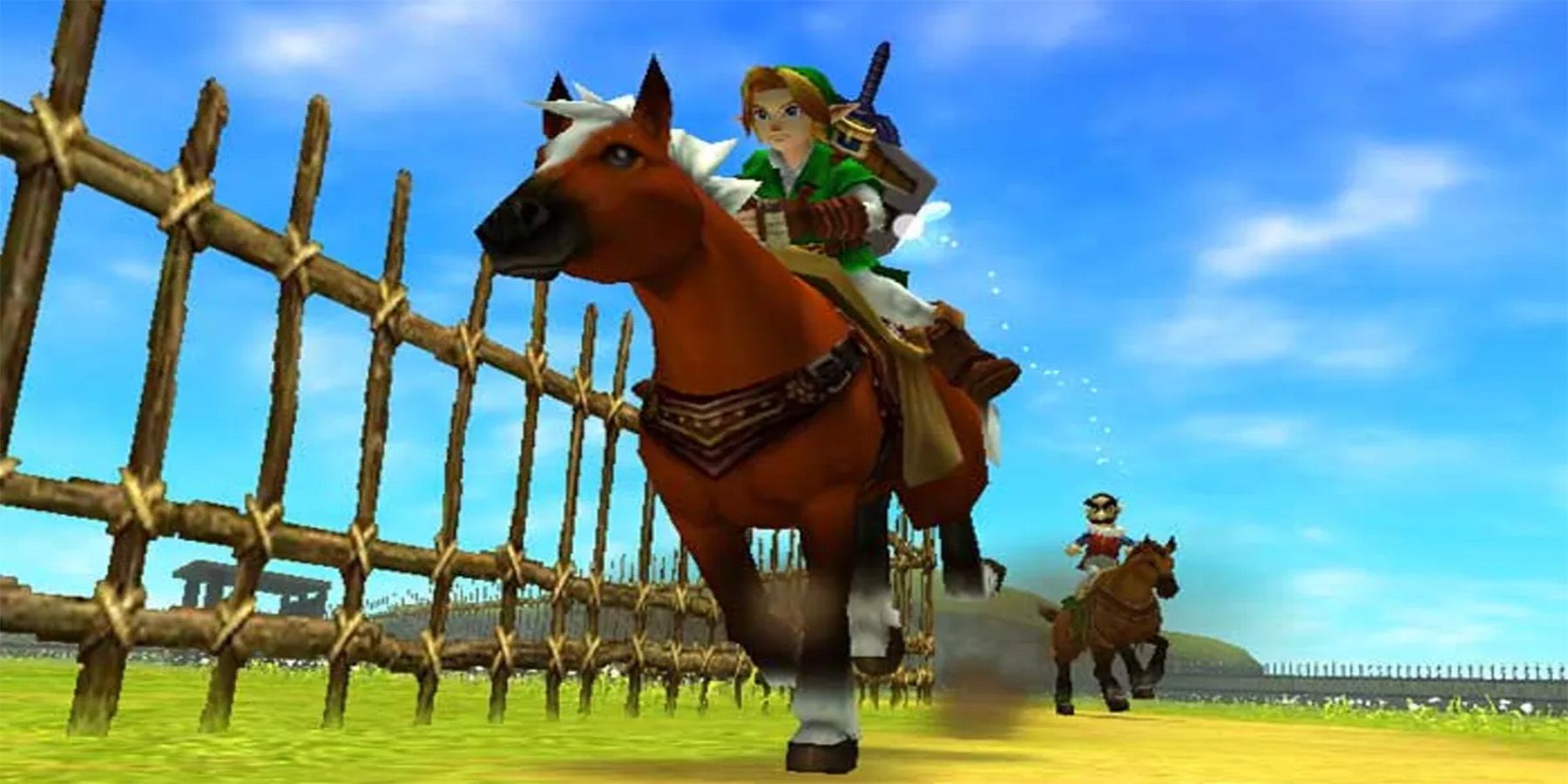 Riding a horse in The Legend of Zelda: Ocarina of Time