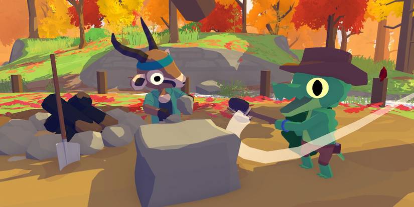 Lil Gator Game Gator Hitting Rocks In Forest