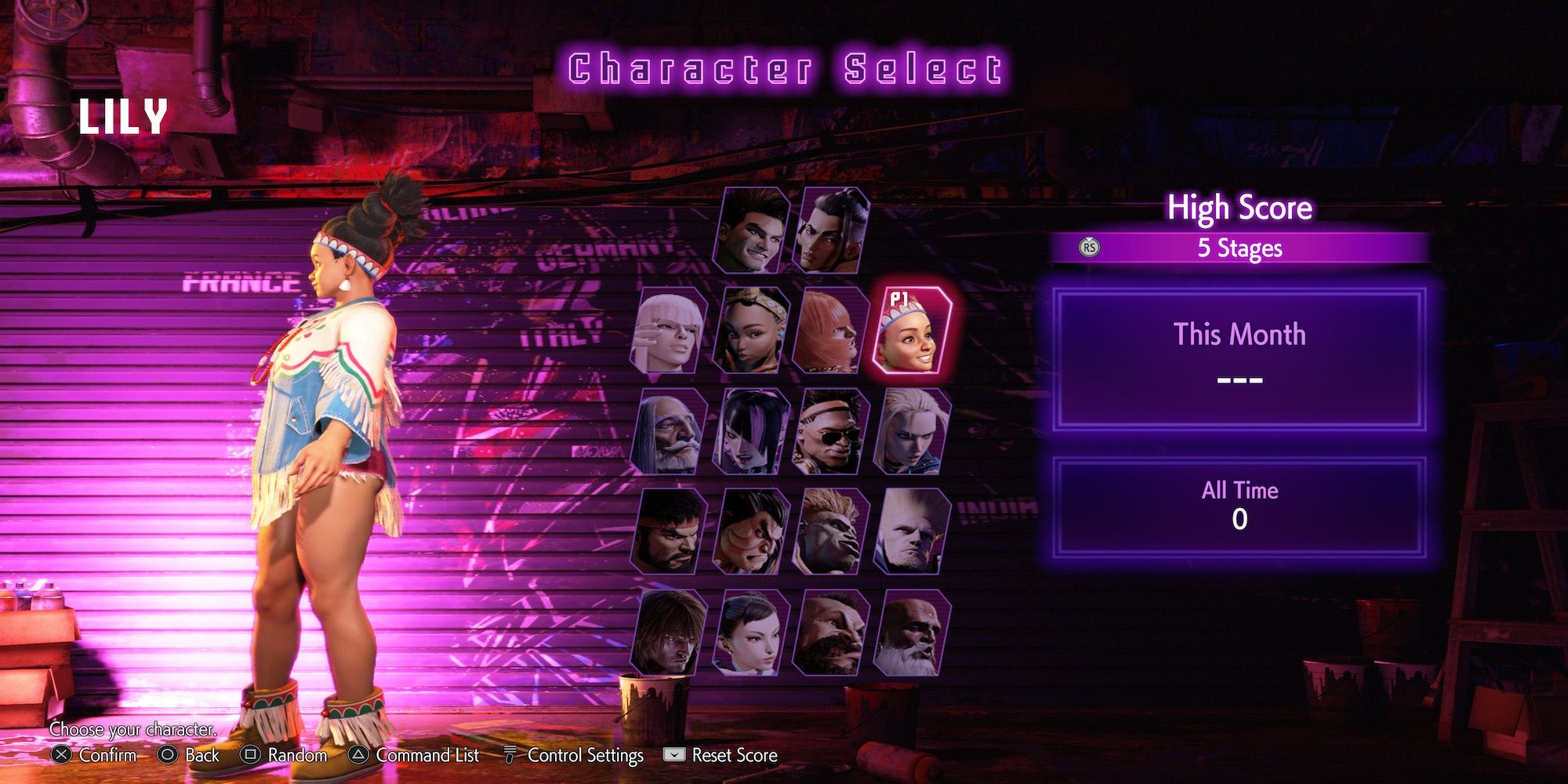 Lily in the character roster in Street Fighter 6