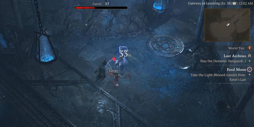 A player in the Lost Archives getting attacked in Diablo 4