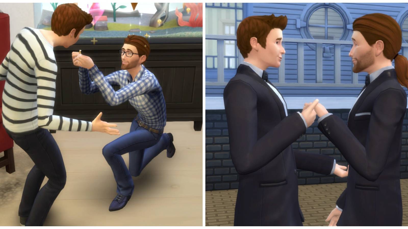 Sims getting married in The Sims 4