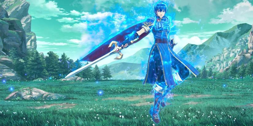 Marth preparing to fight