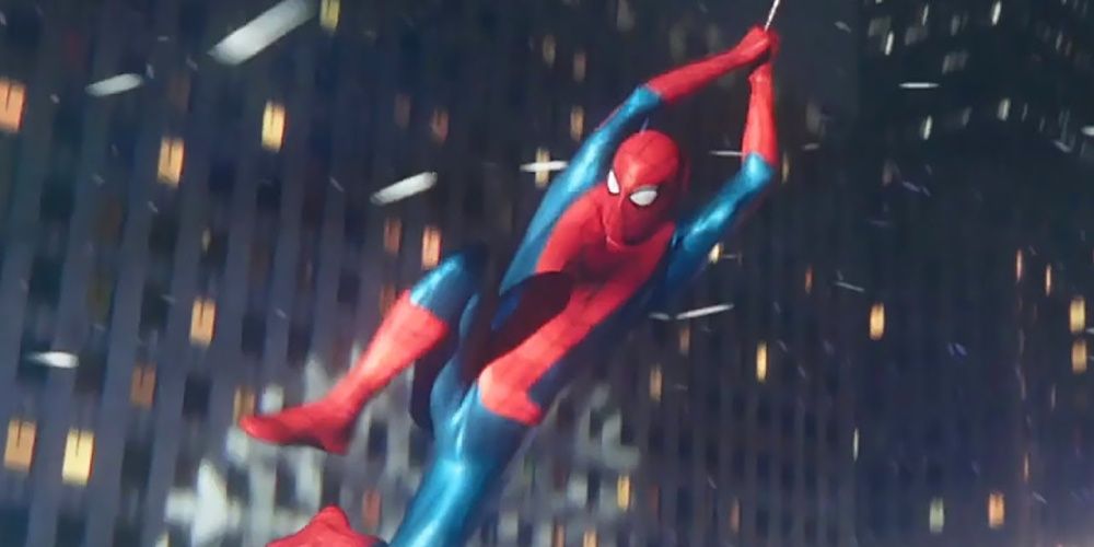 spider-man's new black and red suit at the end of no way home