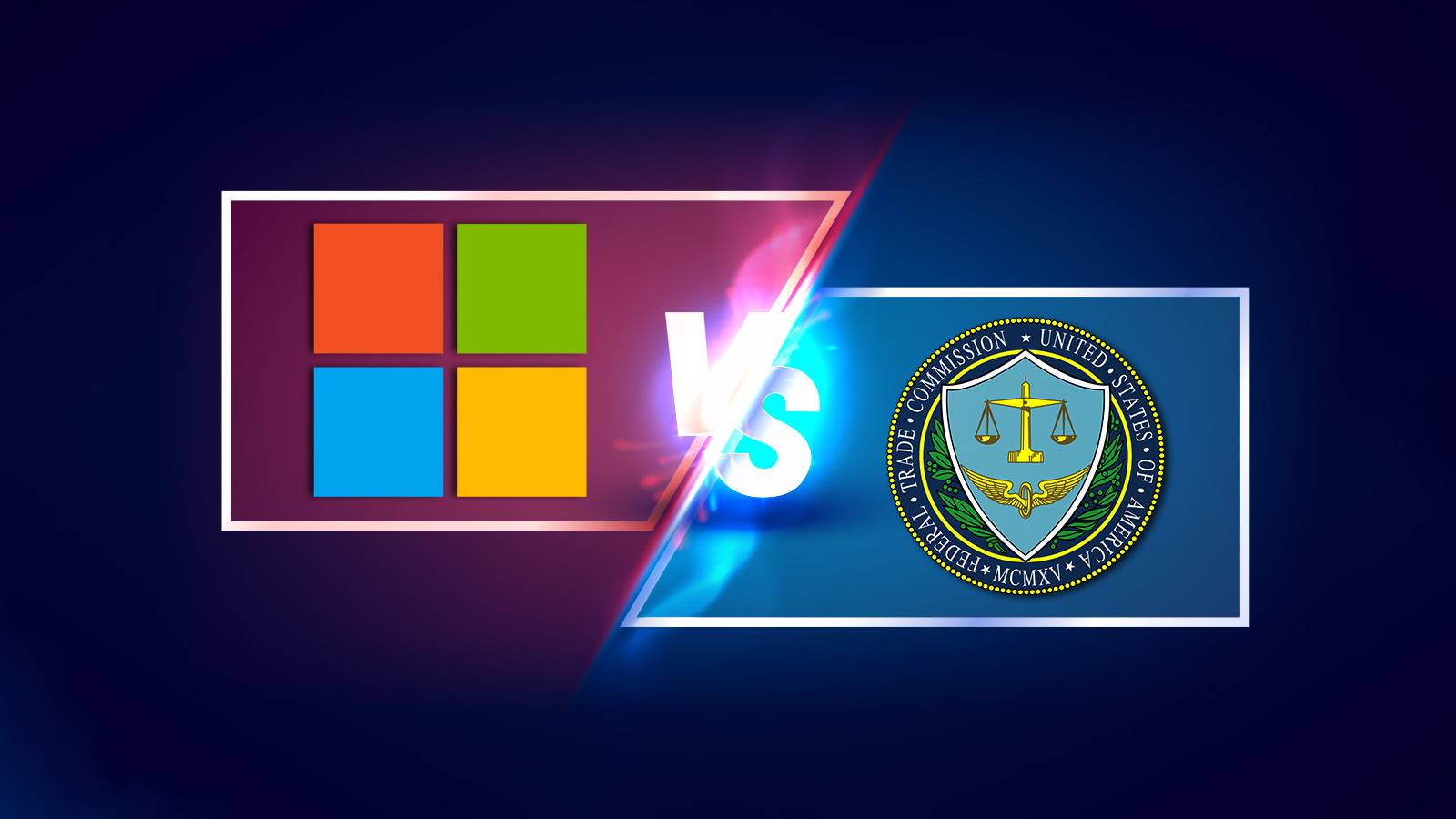 Microsoft versus Federal Trade Commission FTC illustration