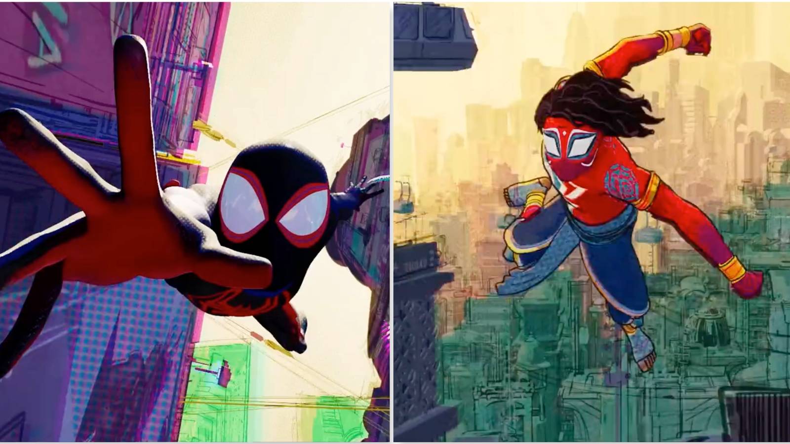 Miles and Pavitr in Spider-Man Across the Spider-Verse