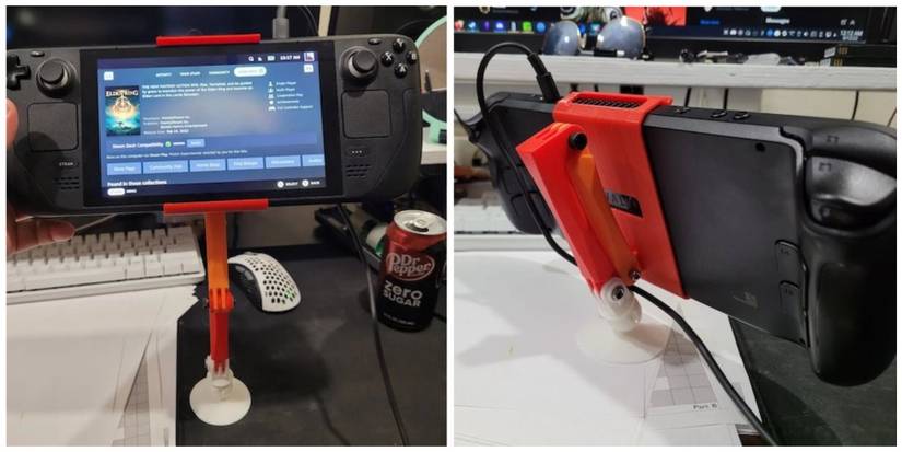 Retractable monopod accessory for steam deck