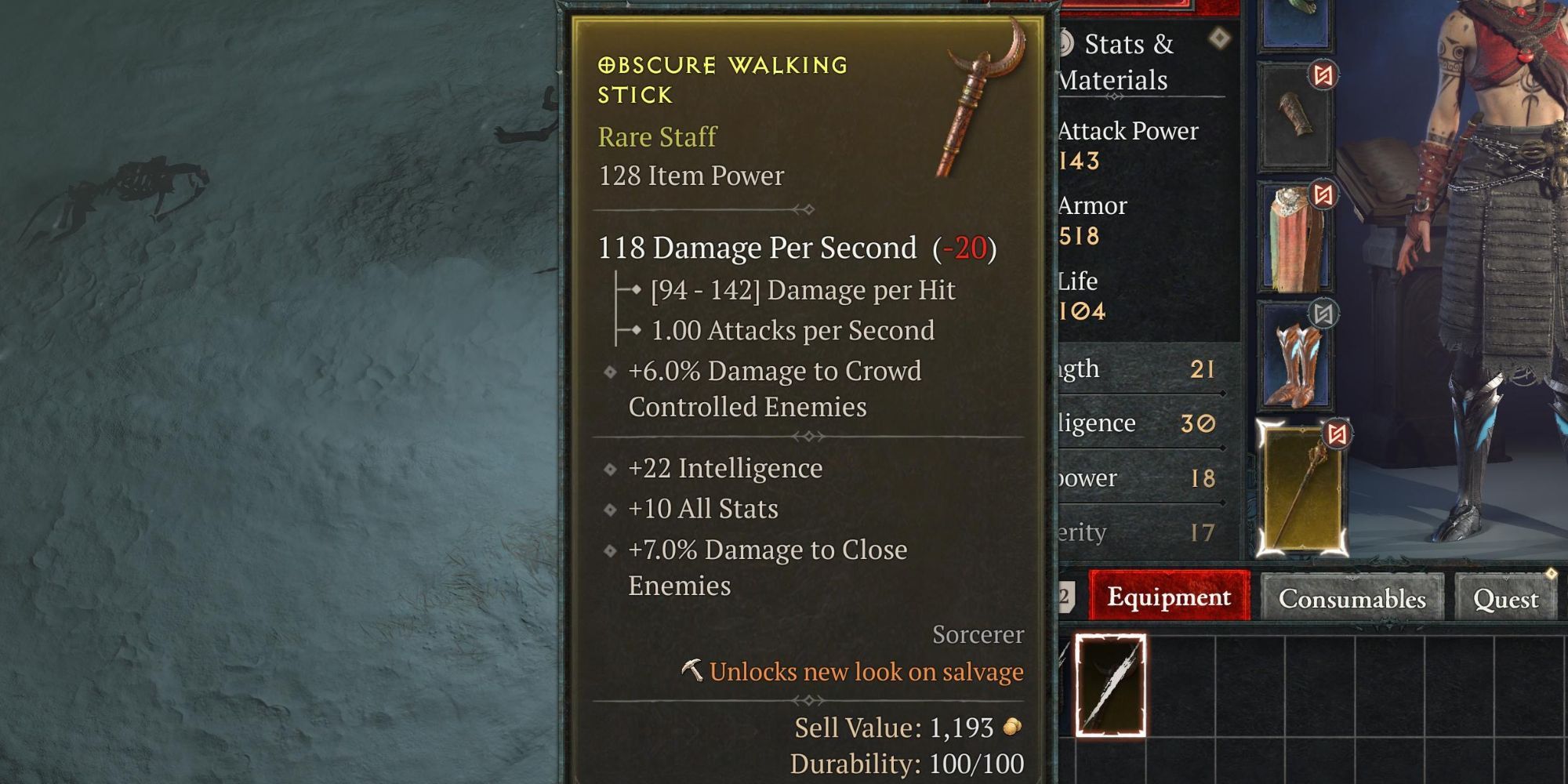 The Obscure Walking Stick in Diablo 4