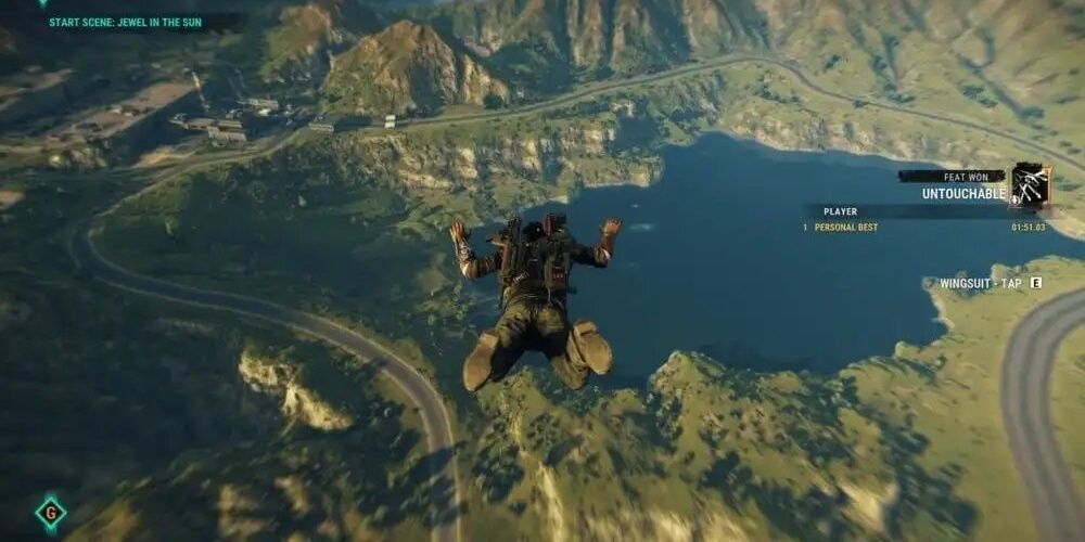 Main Character Gliding In The Air In Just Cause 4