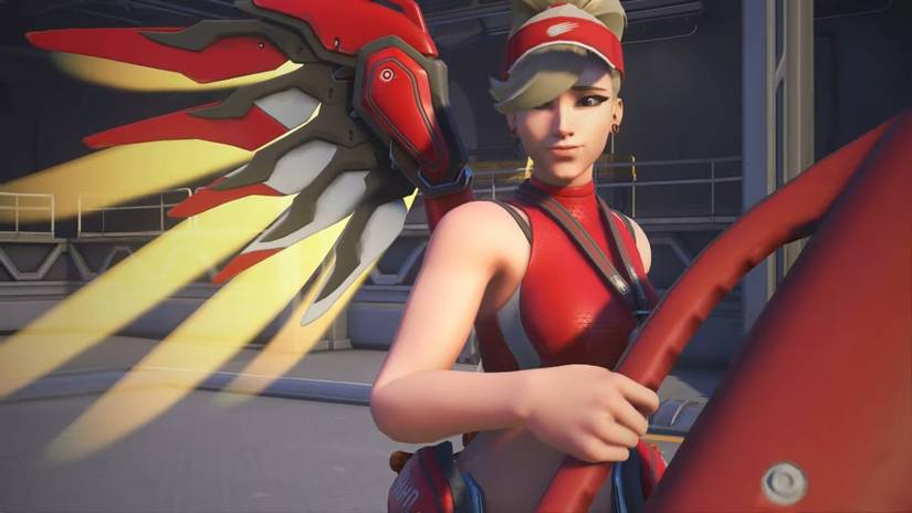 Screenshot of Overwatch 2's Lifeguard Mercy Skin