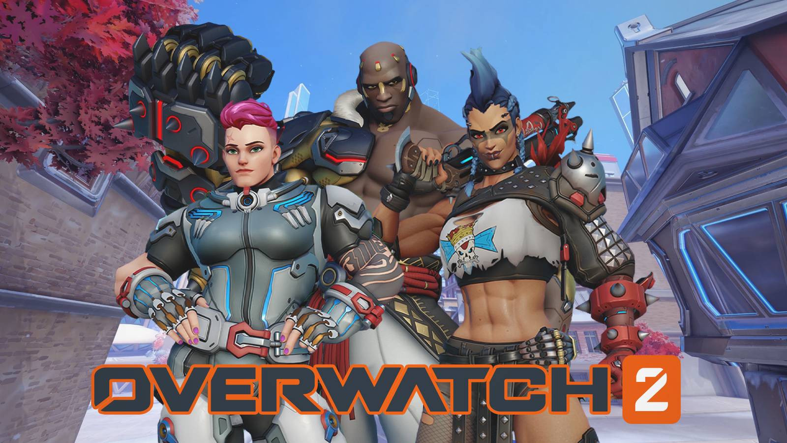 Overwatch 2 tank heroes composite with game logo