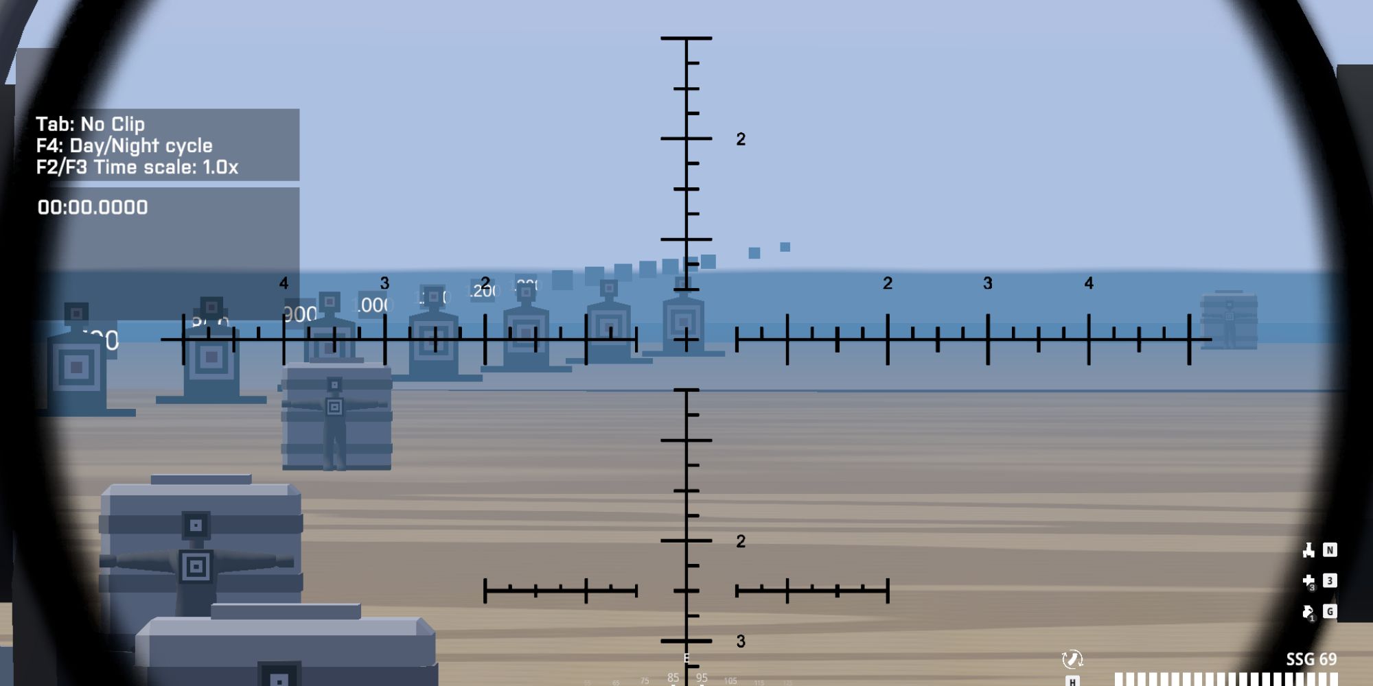 The P T R-40 Hunter Scope shown in-game on the training grounds of BattleBit Remastered