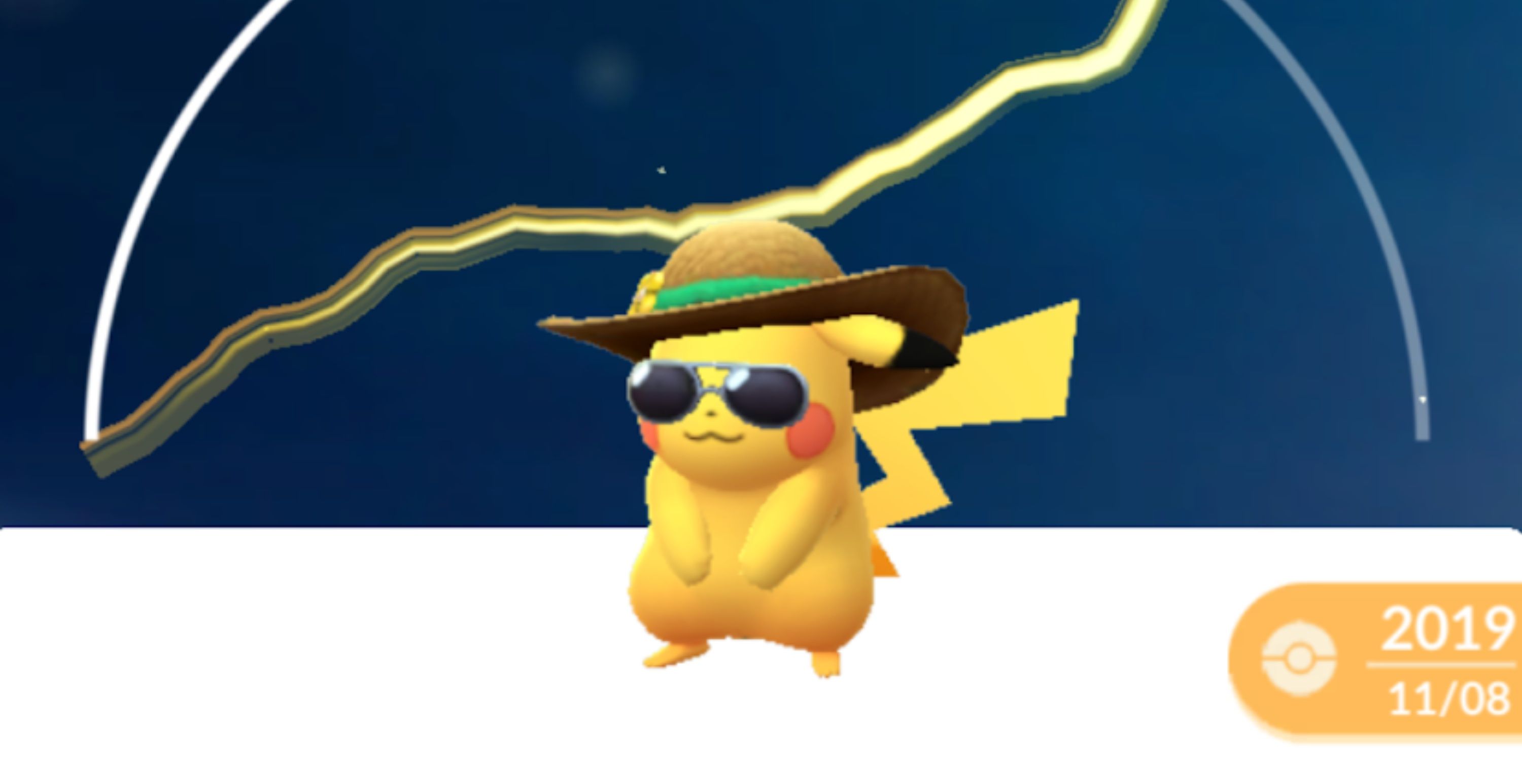 pikachu with a sun hat and sunglasses
