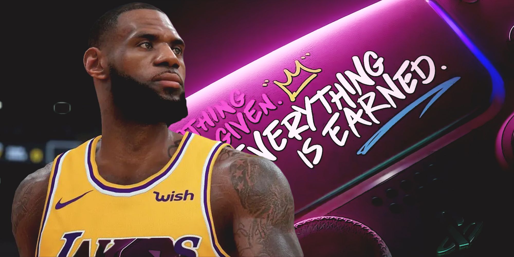PlayStation 5 PS5 LeBron James DualSense Controller Nothing is Given Everything is Earned composite