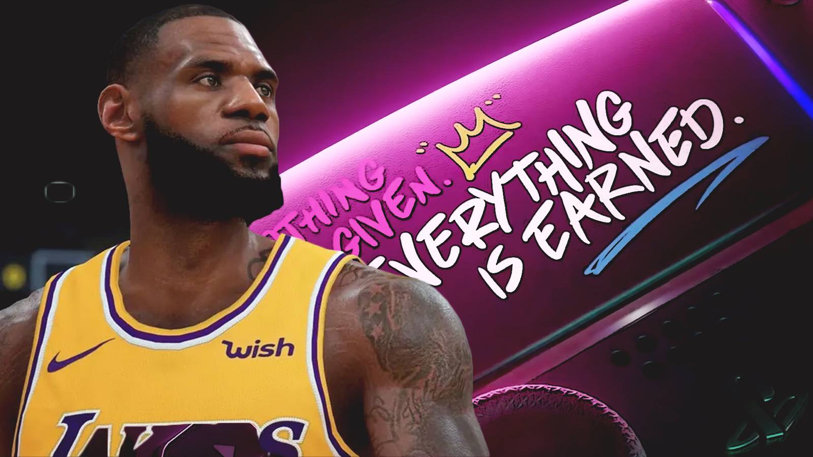 PlayStation 5 PS5 LeBron James DualSense Controller Nothing is Given Everything is Earned composite