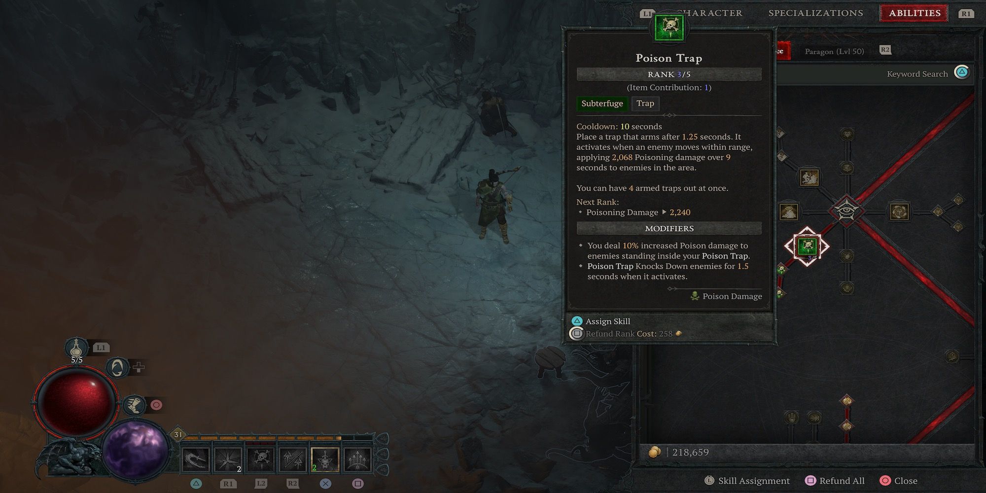 Poison trap Rogue skill in Diablo 4