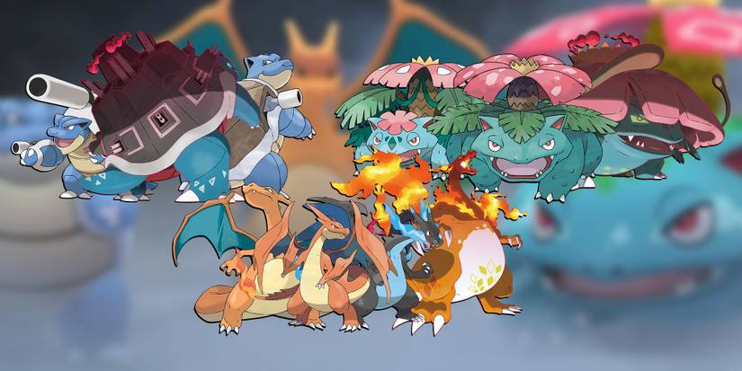 Pokemon - All Three Starters And All Their Forms Over Image Of Three Starters In Pokemon Go