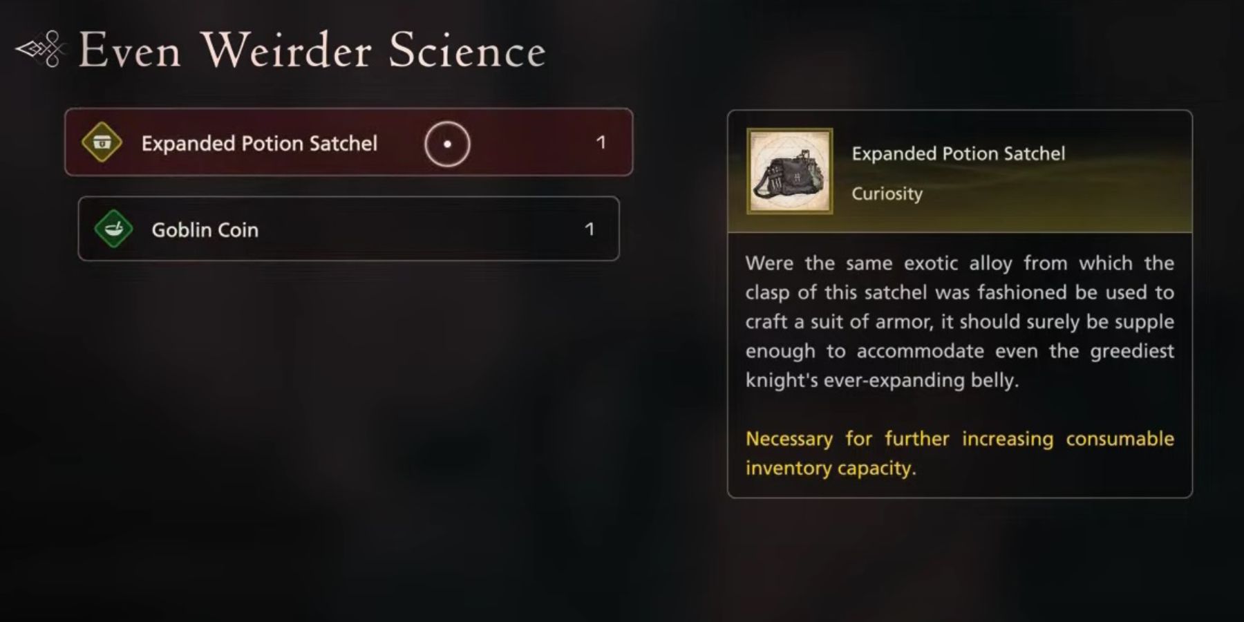 The Expanded Potion Satchel in Final Fantasy 16