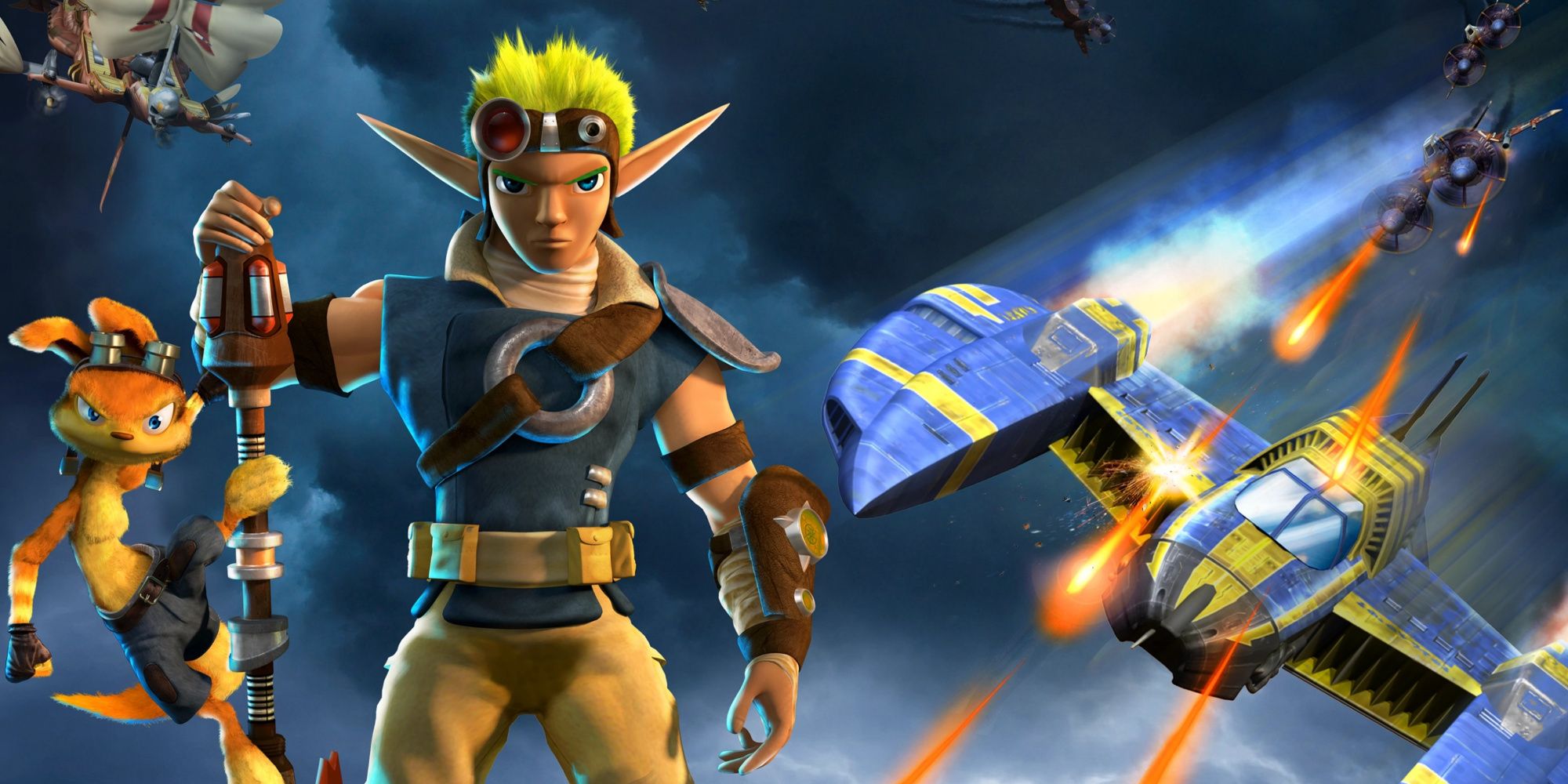 Promo art featuring characters in Jak And Daxter The Lost Frontier