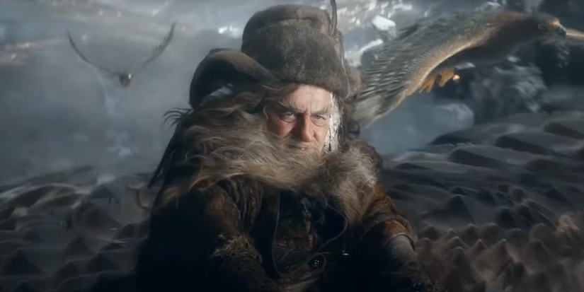 Radgast flying on a bird in LOTR