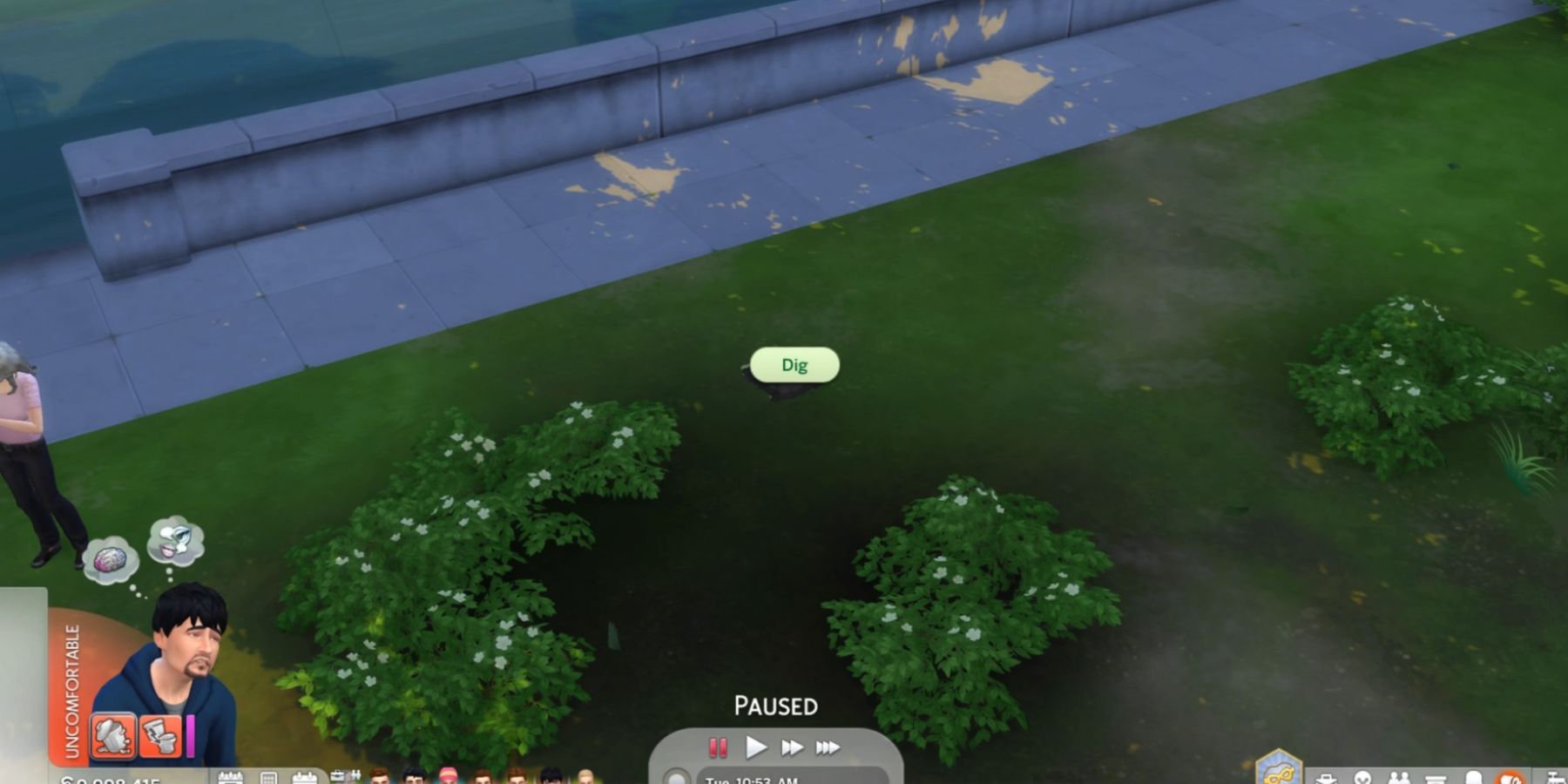 Digging for treasure in The Sims 4
