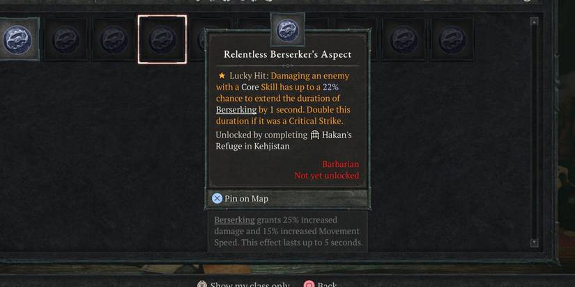 The Relentless Berserker's Aspect in Diablo 4