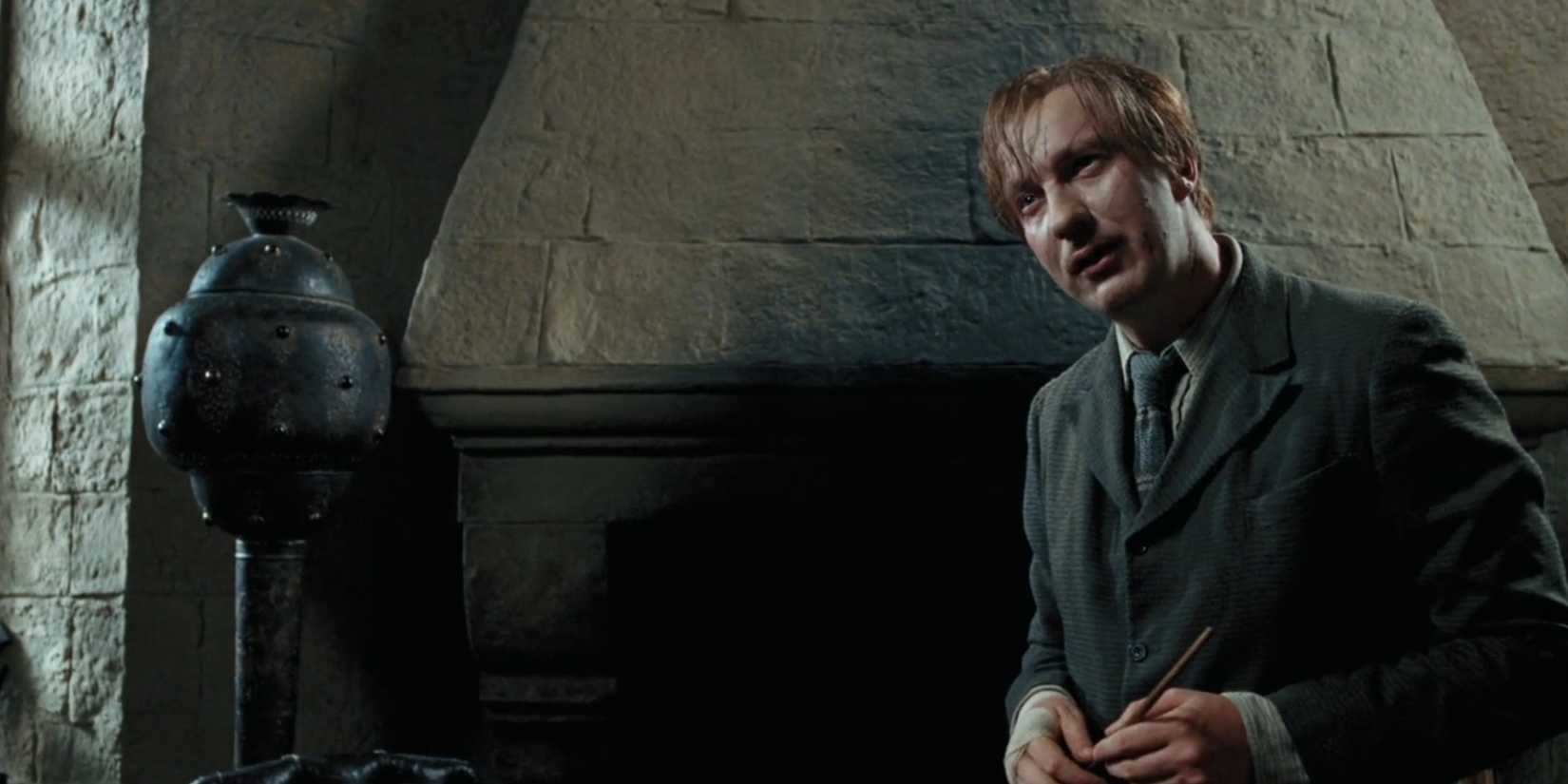 Remus Lupin prepares to leave Hogwarts in Harry Potter and the Prisoner of Azkaban.