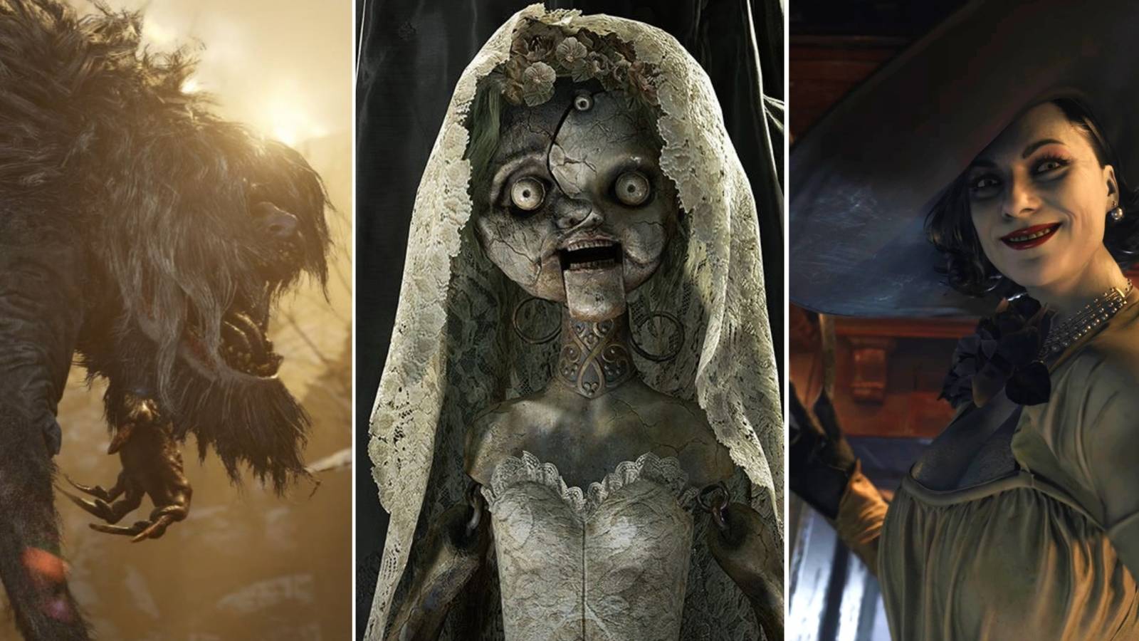 Varcolac, Angie, and Lady Dimitrescu from Resident Evil Village