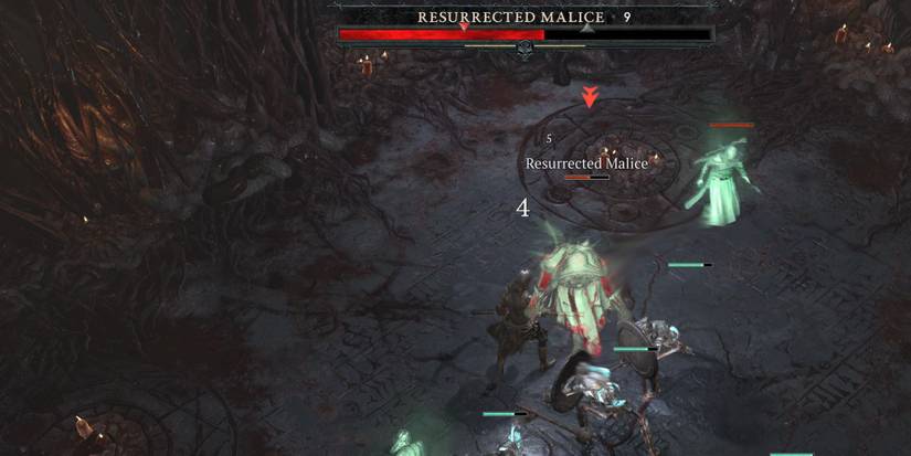 Two players attacking Resurrected Malice in Diablo 4