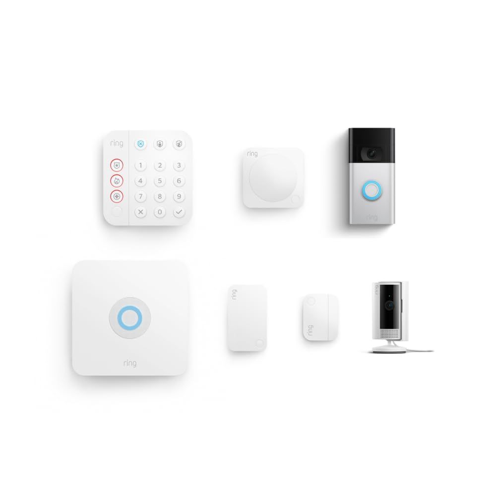 Ring Video Doorbell With Ring Indoor Cam and Ring Alarm 5-Piece Kit