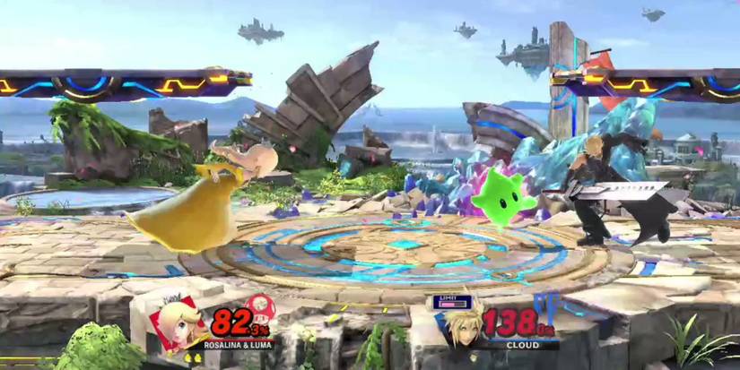 Rosalina and Luma battling Cloud