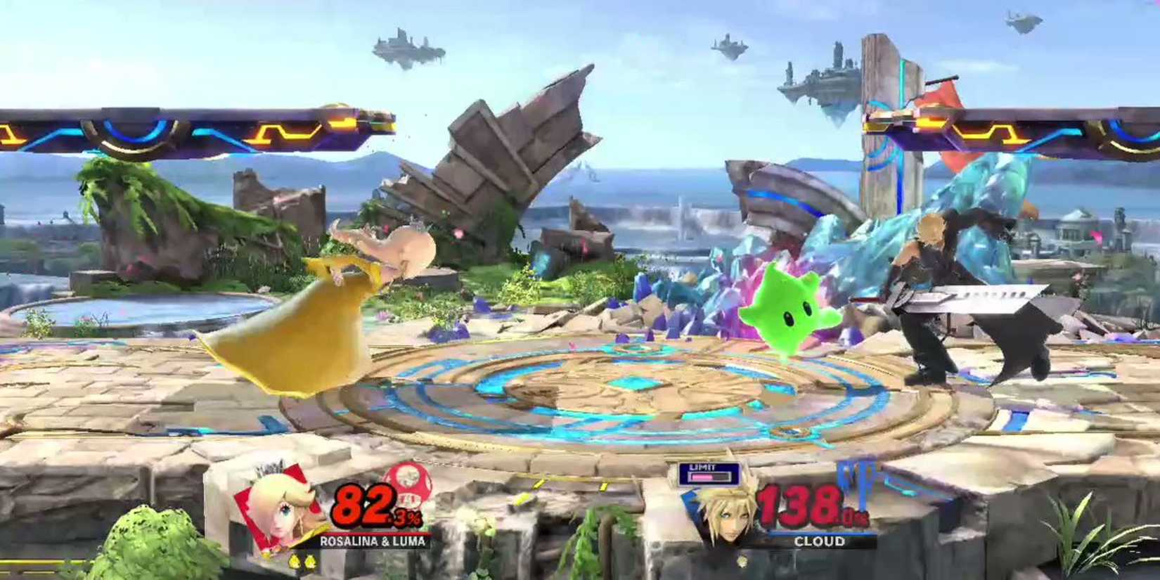 Rosalina and Luma battling Cloud