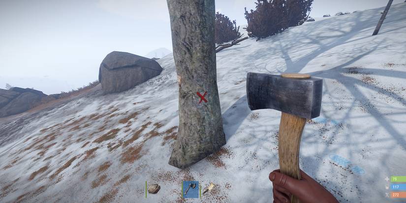 Rust farming trees critical hit mini game