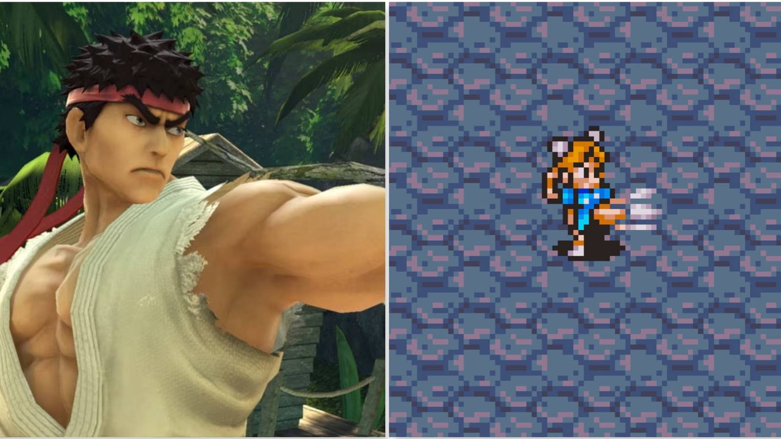 Ryu in Super Smash Bros. Ultimate and Chun-Li in Breath Of Fire