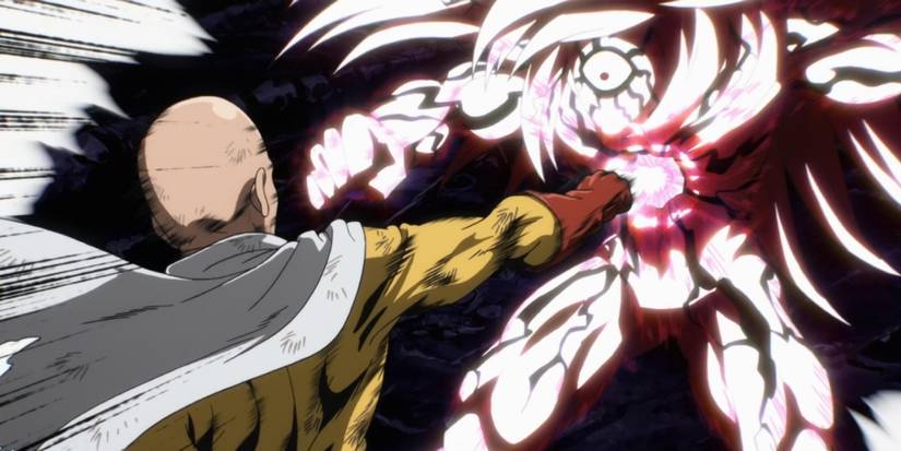 Saitama and a monster in One Punch Man