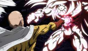 Saitama and a monster in One Punch Man