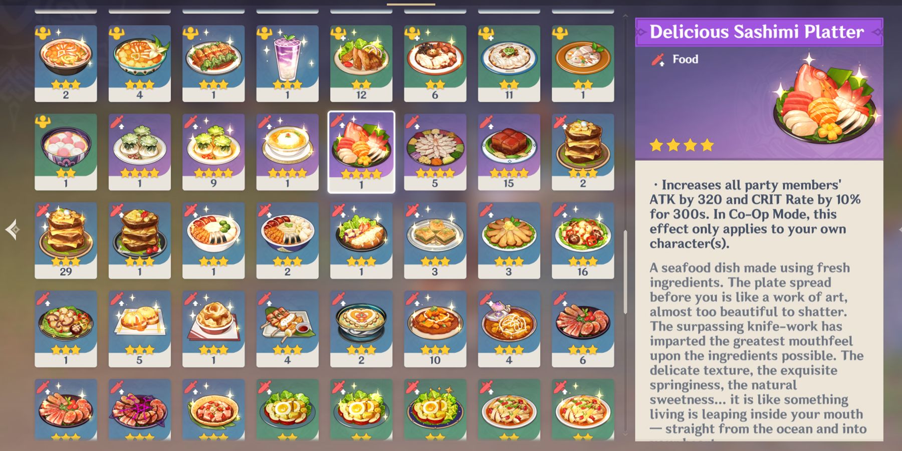 Genshin Impact How To Unlock Every 4Star Food Recipe