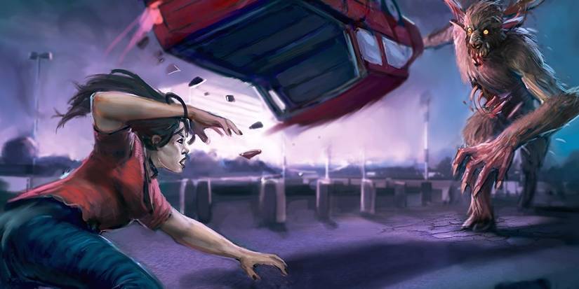 Scion A Scion Throwing A Car At A Monster