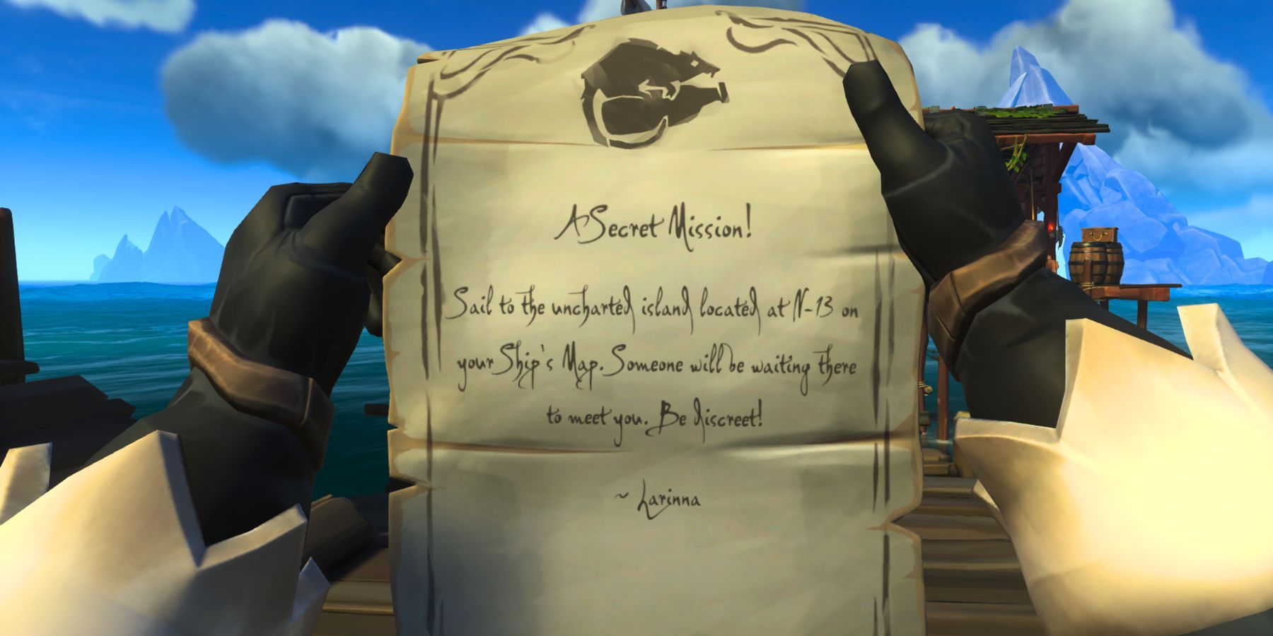 sea of thieves dark deception secret mission note