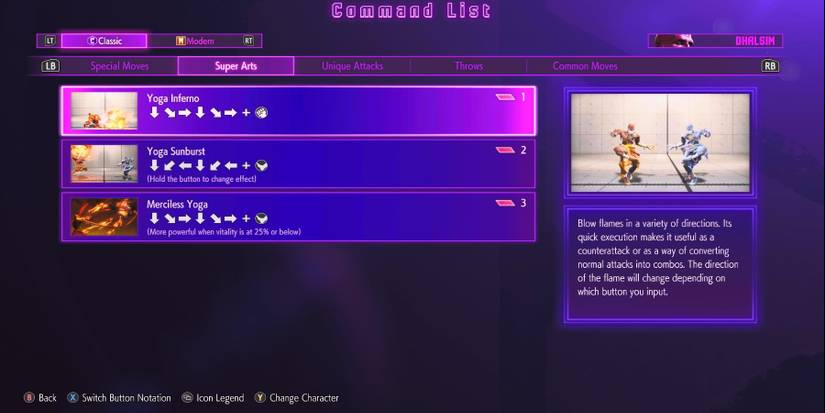 sf6 - dhalsim - special moves