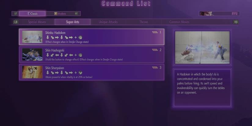sf6 - Ryu - special moves