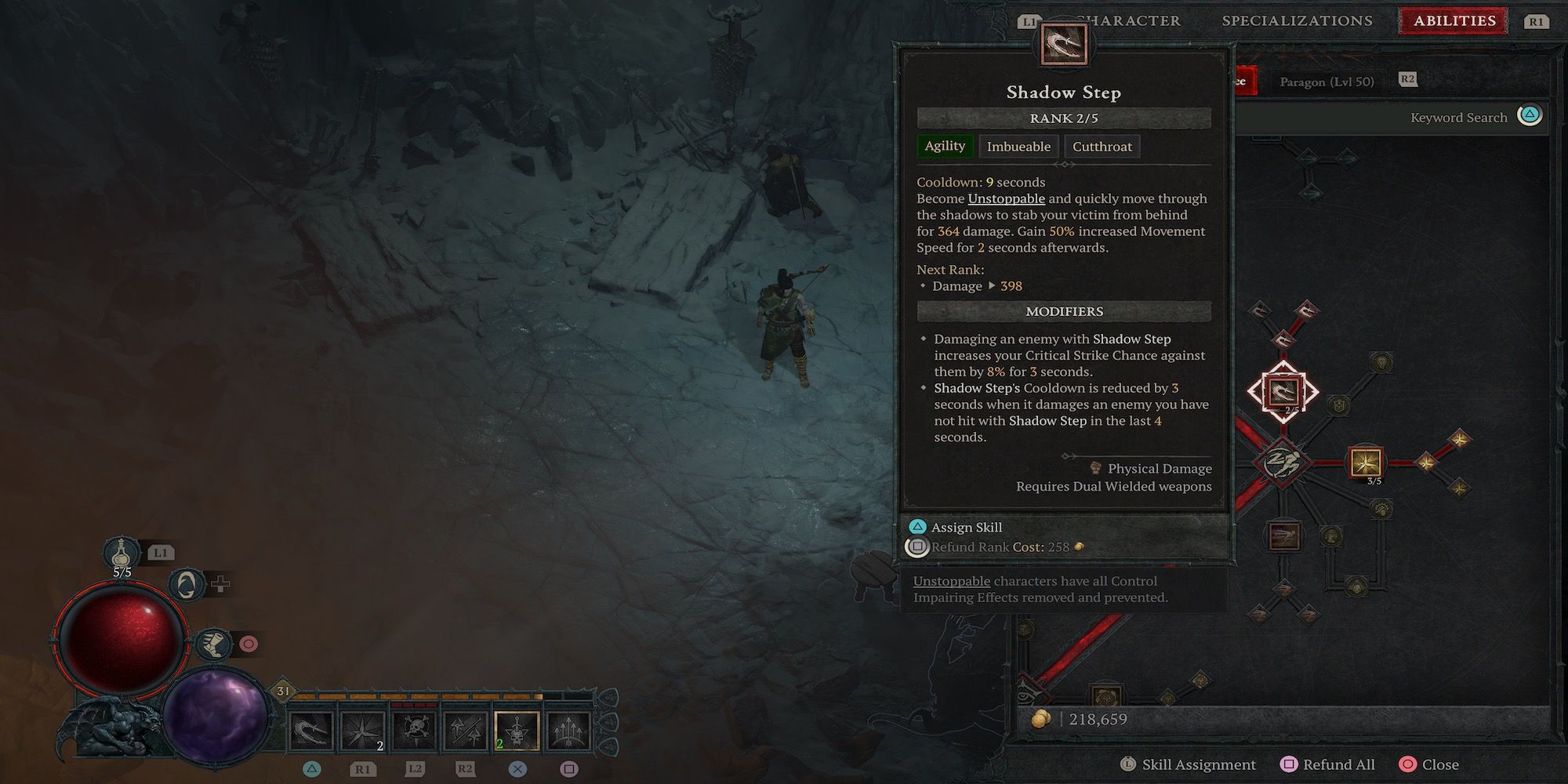 Shadow Step Rogue skill in Diablo 4