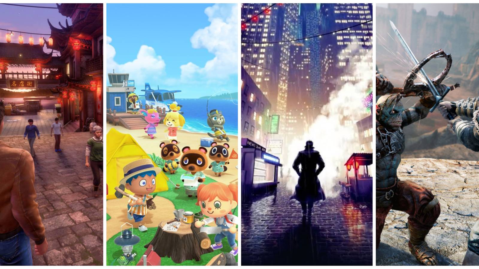 Shenmue Animal Crossing Shadow of Doubt Middle-earth Shadow of Mordor