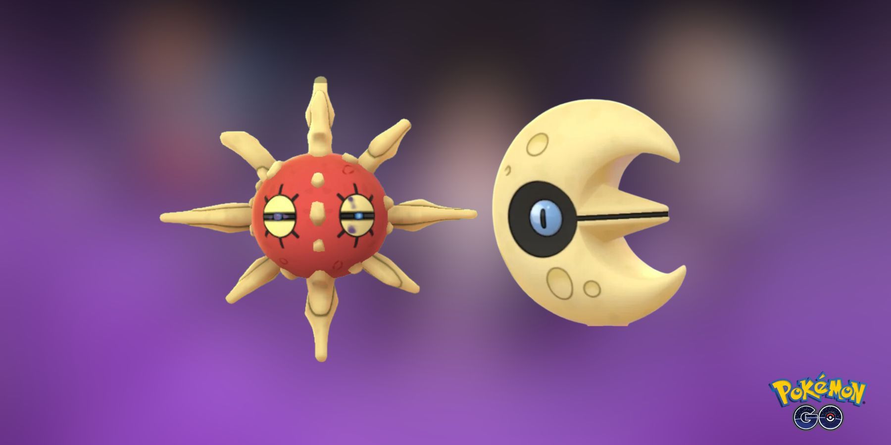 Shiny Solrock and Shiny Lunatone in Pokemon GO