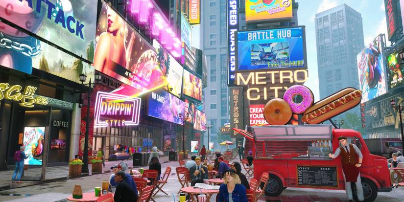 various shops and npcs in metro city