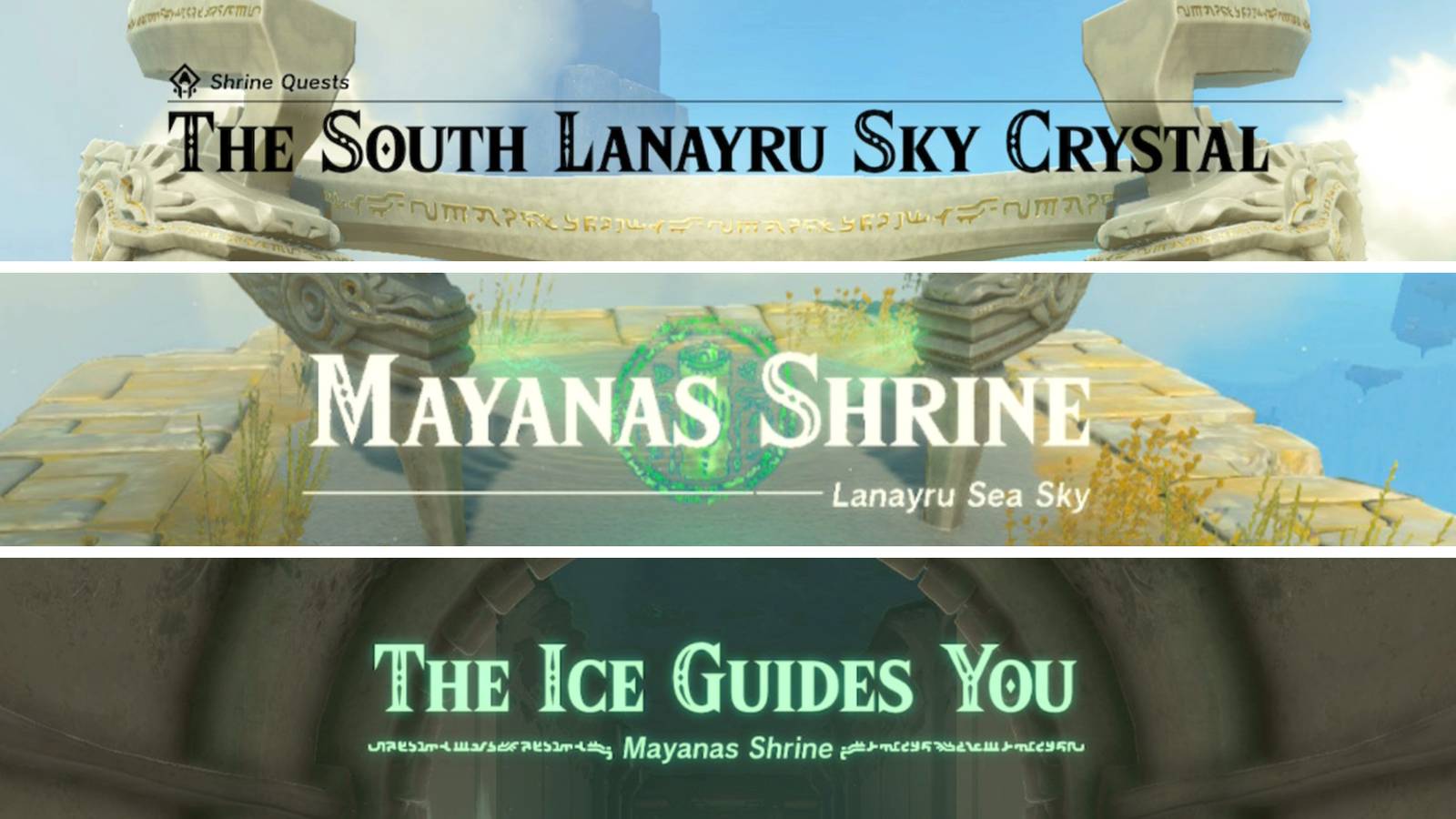 zelda tears of the kingdom mayanas shrine the south lanayru sky crystal the ice guides you