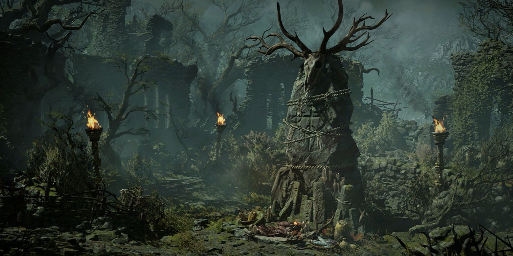 shrine with deer skull d4 loading screen