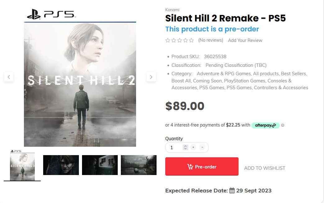 Silent Hill 2 Remake, PS5