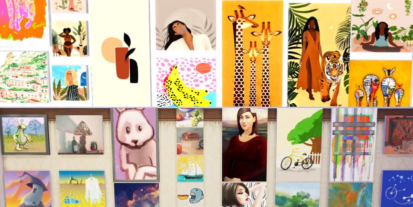 the-sims-4-cc-paintings-comparison