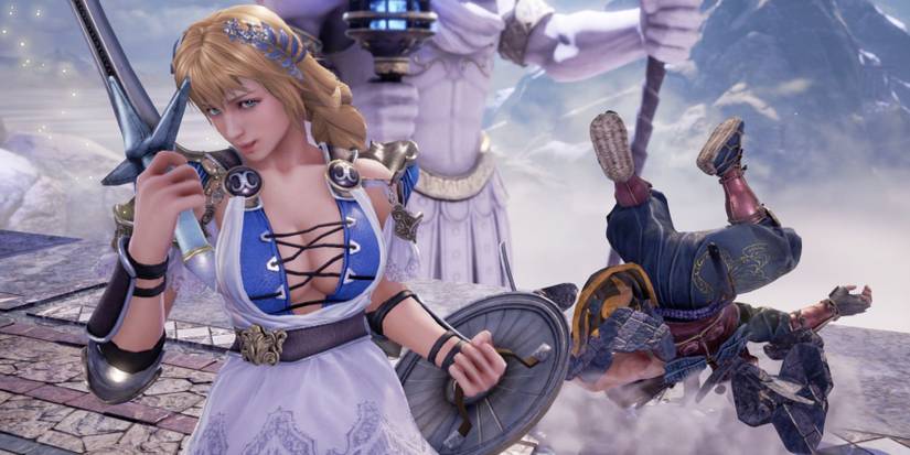Sophitia fighitng Mitsurugi
