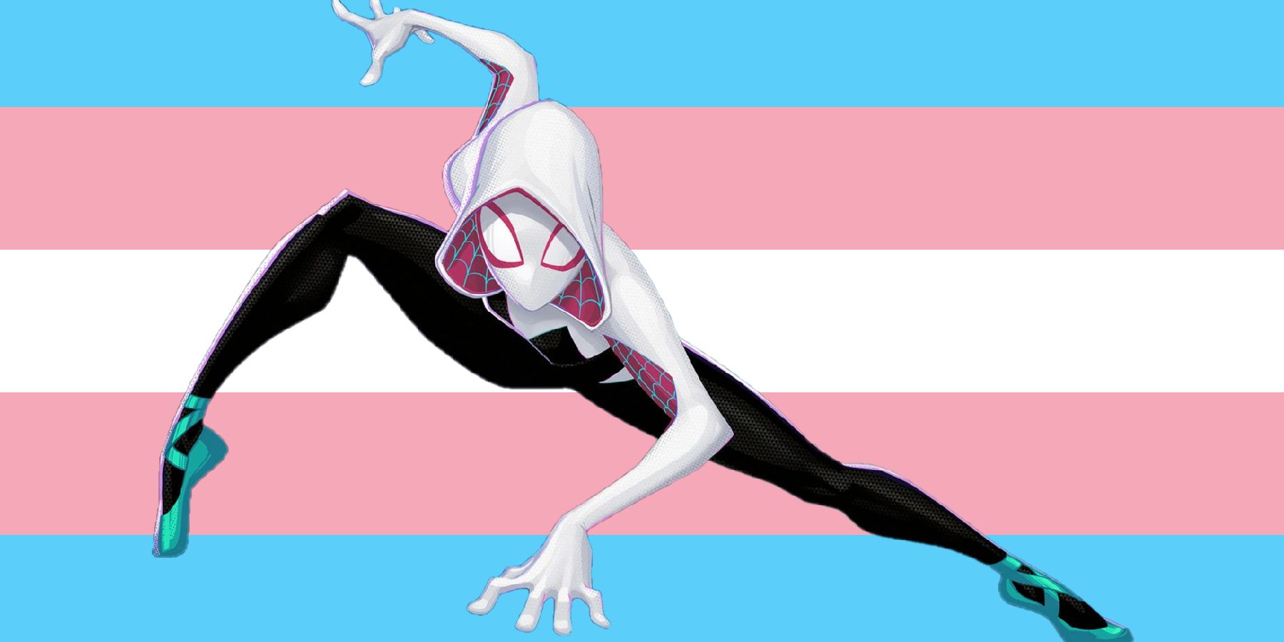 Spider-Man: Across the Spider-Verse Gwen Stacy trans pride flag